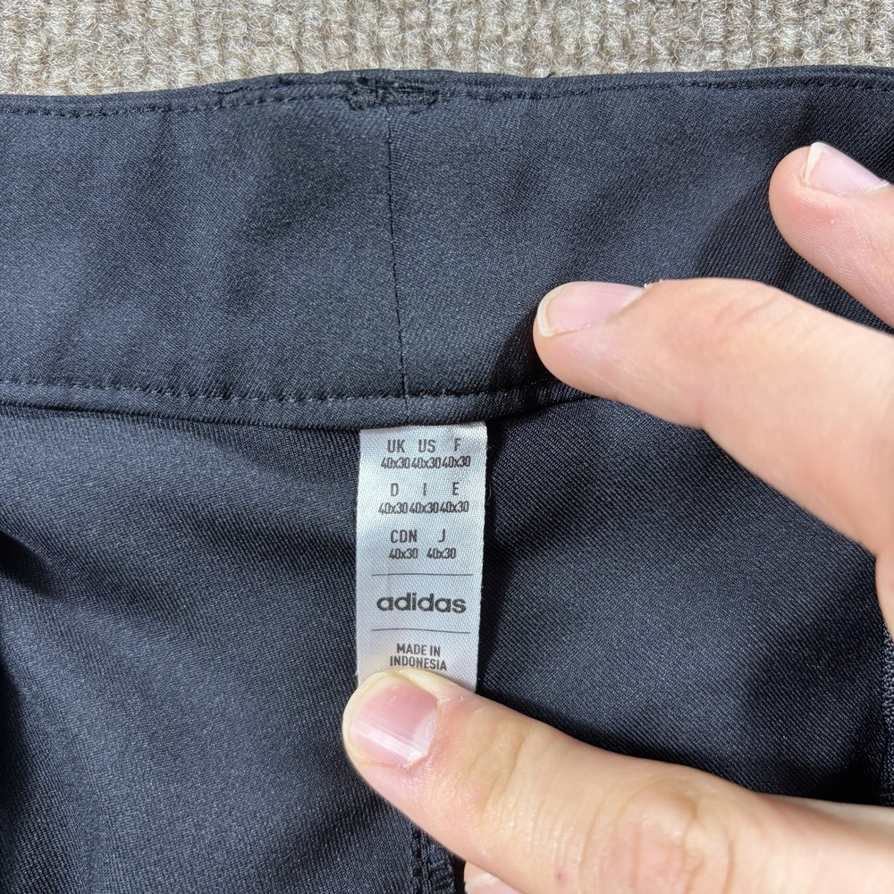 Adidas Pants Performance Black Mens Size 40x 30 Golf Casual Logo Pockets Stretch - Picture 9 of 9